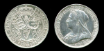Великобритания 1893 • KM# 781 • флорин • королева Виктория(портрет вдовы) • серебро • регулярный выпуск • BU