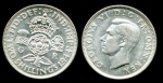 Великобритания 1944 г. • KM# 855 • флорин(2 шиллинга) • Георг VI • регулярный выпуск • AU+ ( кат. - $15)