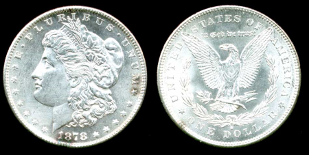 США 1878 г. S • KM# 110 • 1 доллар • "Морган" • серебро • регулярный выпуск • MS BU