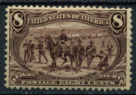 США 1898 г. • SC# 289 • 8 c. • Выставка "Транс-Миссисипи" • кавалерийский эскорт • MH OG XF ( кат.- $175 )