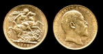 Австралия 1909 г. P KM# 15 • соверен • Эдуард VII • золото 917 - 7.99 гр. • регулярный выпуск • MS BU