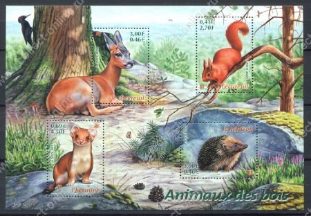 Франция 2001 г. • Iv# BF 36 • €2.02 • Лесные животные • блок • MNH OG VF ( кат. - €8 )