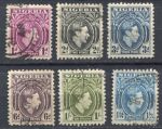 Нигерия 1938-1951 гг. • Gb# 50b .. 57 • 1 d. .. 1s.3d. • Георг VI • стандарт ( 6 марок ) • Used VF