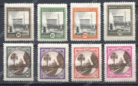 Ватикан 1933 • Mi# 22-29 • 2-й выпуск • Архитектура • 8 марок • MNH OG VF