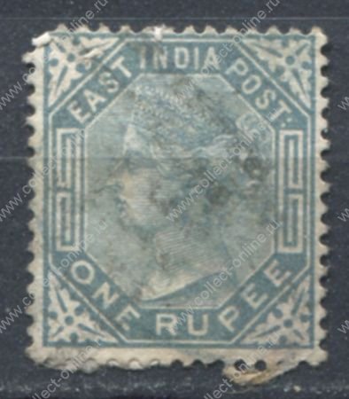 Индия 1874 г. • Gb# 79 • 1 R • Королева Виктория • стандарт • Used F-VF ( кат.- £ 40 )