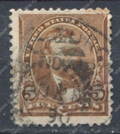 США 1890-1893 гг. • SC# 223 • 5 c. • Улисс Симпсон Грант • стандарт • Used F-VF ( кат. - $5 )