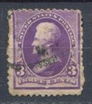 США 1890-1893 гг. • SC# 221 • 3 c. • Джексон • стандарт • Used F ( кат. - $8 )