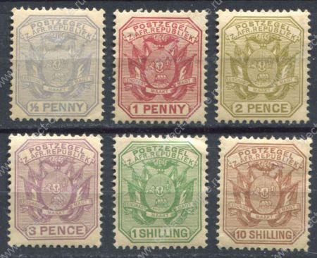 Трансвааль 1894-1896 гг. • Gb# 200..212a • ½ .. 10 sh. • 6 марок • стандарт • MH OG F-*