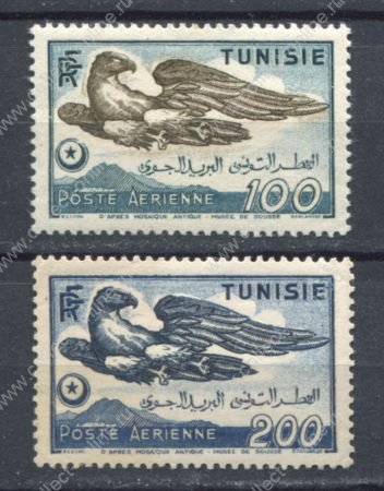 Тунис 1949-1950 • Iv# A14-15 • орёл • авиапочта • полн. серия • MNH OG VF