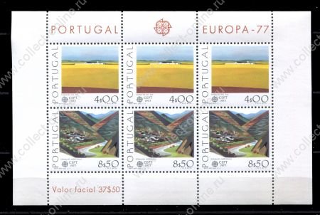 Португалия 1977 г. • Mi# Block 20 • выпуск "Европа" • ландшафты • блок • MNH OG VF ( кат. - € 40 )