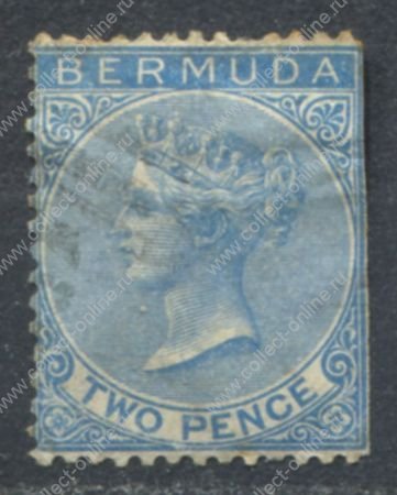Бермуды 1865-1903 гг. • Gb# 3 • 2 d. • Виктория • стандарт • Used VF ( кат. -  £30 )