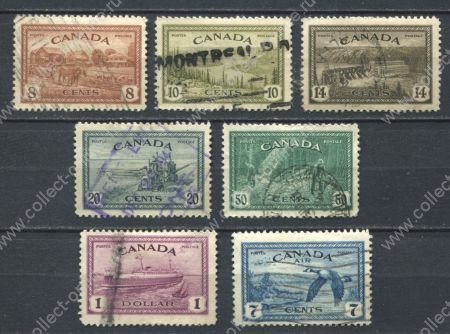 Канада 1946 г. • Gb# 401-7 • 7 c. - 1$ • Послевоенное восстановление экономики • полн. серия • Used VF ( кат.- £ 15 )
