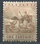Барбадос 1909-1910 гг. • GB# 163 • ¼ d. • "Правь Британия!" • стандарт • MH OG VF ( кат. - £10 )