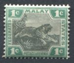 Малайя Федеративные штаты 1900-1901 гг. • Gb# 15a • 1 c. • тигр • стандарт • MNH OG VF ( кат.- £5 )