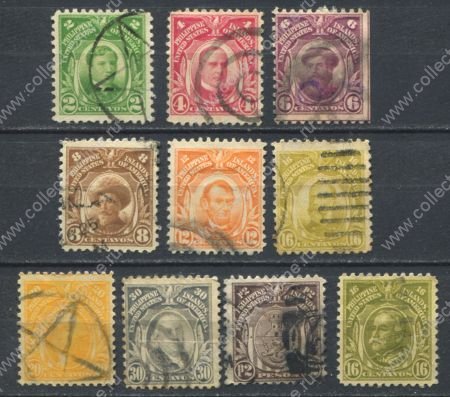 Филиппины 1917-1926 гг. • SC# 290 .. 303 • 2 c. .. 2 P. • основной выпуск • стандарт ( 10 марок ) • Used VF