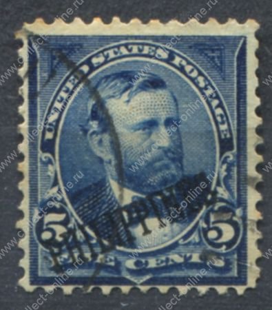 Филиппины 1899-1900 гг. • SC# 216 • 5 c. • надпечатка на стандарте США • стандарт • Used VF