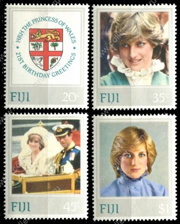 Фиджи 1982 г. SC# 470-3 • 20 c. - 1$ • 21-летие принцессы Дианы • полн. серия • MNH OG XF