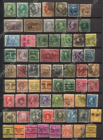 США • XIX-XX век • набор 67 разных старинных марок • Used F