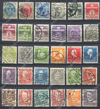 Дания • XIX-XX век • набор 30 разных марок • Used VF