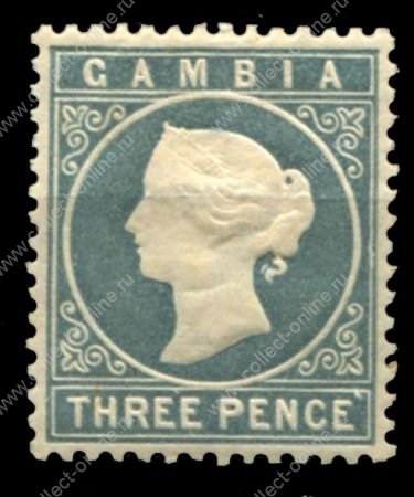 Гамбия 1886-1893 гг. • Gb# 28 • 3 d. • Королева Виктория • стандарт • MH OG VF ( кат. - £11 )