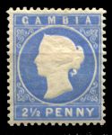 Гамбия 1886-1893 гг. • Gb# 27 • 2½ d. • Королева Виктория • стандарт • MH OG VF ( кат. - £10 )