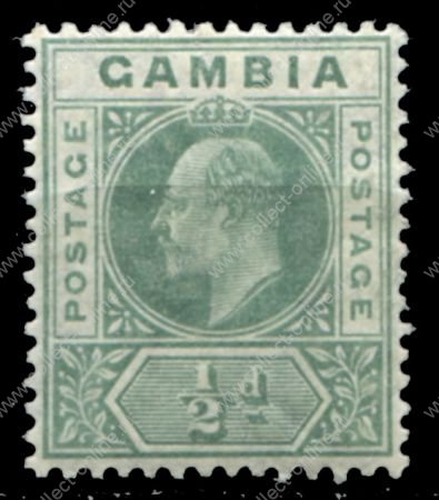 Гамбия 1904-1906 гг. • Gb# 57 • ½ d. • Эдуард VII • стандарт • MH OG VF ( кат.- £ 5 )