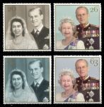Великобритания 1997 г. • Gb# 2011-4 • 20 - 63 p. • 50-летие королевской свадьбы • Елизавета II и принц Филипп • полн. серия • MNH OG XF