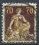 Швейцария 1907-1925 гг. • SC# 141 • 70 c. • Аллегория "Швейцария" (светло-синяя) • стандарт • Used VF • ( кат.- $20 )