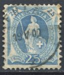 Швейцария 1891-1899 гг. • SC# 94 • 25 r. • "Швейцария" со щитом • перф. - 11½:11 • стандарт • Used XF