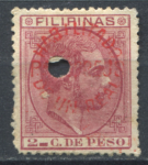 Филиппины 1881-1888 гг. • SC# 103 • 1 r. на 2 c. • надп. нов. номинала • стандарт • Used F
