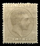Филиппины 1880-1888 гг. • SC# 87 • 20 c. • Альфонсо XII • стандарт • MH OG VF