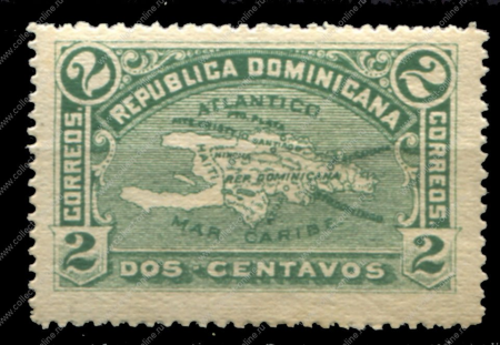 Доминикана 1900 г. • SC# 114 • 2 c. • карта страны • MH OG XF