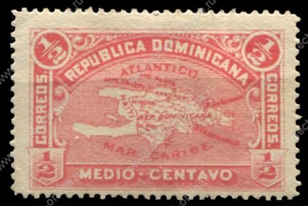 Доминикана 1900 г. • SC# 112 • ½ c. • карта страны • MH OG VF
