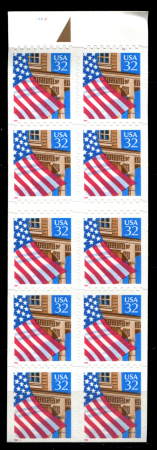 США 1995-1997 гг. • SC# 2916a, • 32 c.(10) • Американский флаг • стандарт • блок 10 марок • MNH OG VF