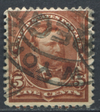 США 1895 г. • SC# 270 • 5 c. • Улисс Симпсон Грант • стандарт • Used VF+ ( кат. - $4 )