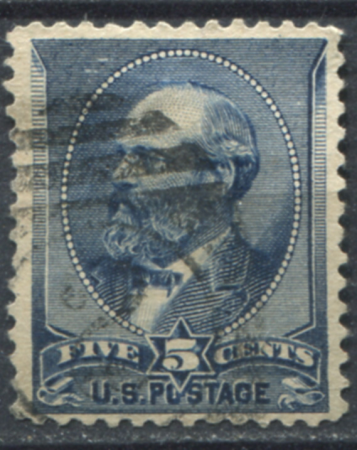 США 1888 г. • SC# 216 • 5 c. • Президент Джеймс Абрахам Гарфилд • Used F-VF ( кат. - $18 )