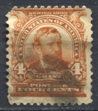 США 1902-1903 гг. • SC# 303 • 4 c. • Улисс Грант • стандарт • Used F ( кат. - $2.50 )