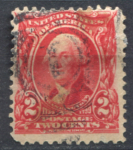 США 1902-1903 гг. • SC# 301 • 2 c. • Джордж Вашингтон • стандарт • Used VF