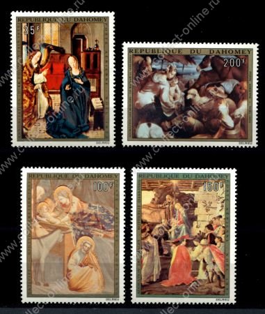Дагомея 1973 г. • Mi# 544-547 • 35 - 200 fr. • Рождество, религиозная живопись • полн. серия • MNH OG VF