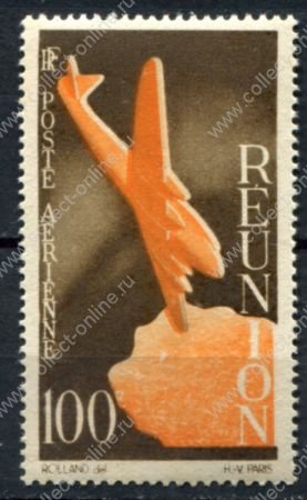 Реюньон 1947 г. • Iv# A43 • самолет над картой • авиапочта • MH OG* F-VF ( кат.- €15 )