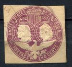 США 1893 г. • Sc# U349 • 2 c. • Колумбова выставка • вырезка • Used VF