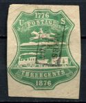 США 1876 г. • Sc# U219 • 3 c. • 100 лет провозглашения независимости • вырезка • Used VF