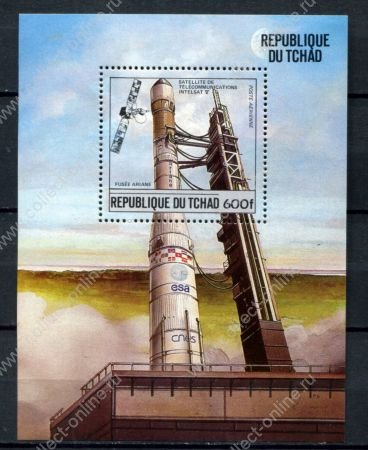 Чад 1984 г. • Mi# bl 222A • Освоение космоса • блок • MNH OG VF