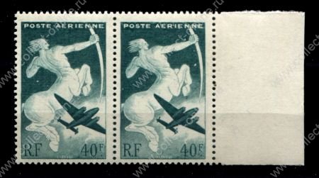 Франция 1946 г. • Mi# 748(Iv# PA 16) • 40 fr. • самолёт на фоне кентавра • авиапочта • пара • MNH OG XF