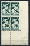 Франция 1946 г. • Mi# 748(Iv# PA 16) • 40 fr. • самолёт на фоне кентавра • авиапочта • кв. блок с датой • MNH OG XF-