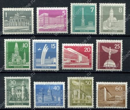 Западный Берлин 1956-1962 гг. • Mi# 140-151 • 1 - 60 pf. • архитектура • стандарт • 12 марок • MNH OG VF ( кат. - €15 )