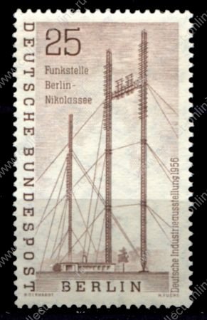 Западный Берлин 1956 г. • Mi# 157 • 25 пф. • Промышленная выставка, Берлин • MNH OG VF ( кат.- €8 )