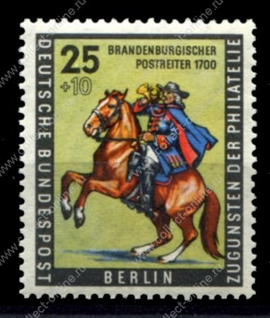 Западный Берлин 1956 г. • Mi# 158 • 25+10 пф. • День почтовой марки • MNH OG VF ( кат.- €4 )