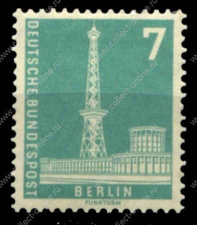 Западный Берлин 1956 г. • Mi# 135 • 7 pf. • Радиобашня • стандарт • MNH OG VF ( кат.- €11 )