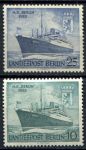 Западный Берлин 1955 г. • Mi# 126-127 • океанский лайнер "Берлин" • полн. серия • MNH/LH OG VF ( кат.- €11 )